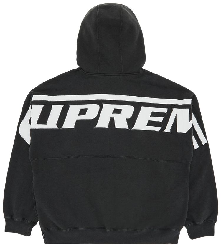 Supreme Wrapped Half Zip Hooded Sweatshirt Washed Black