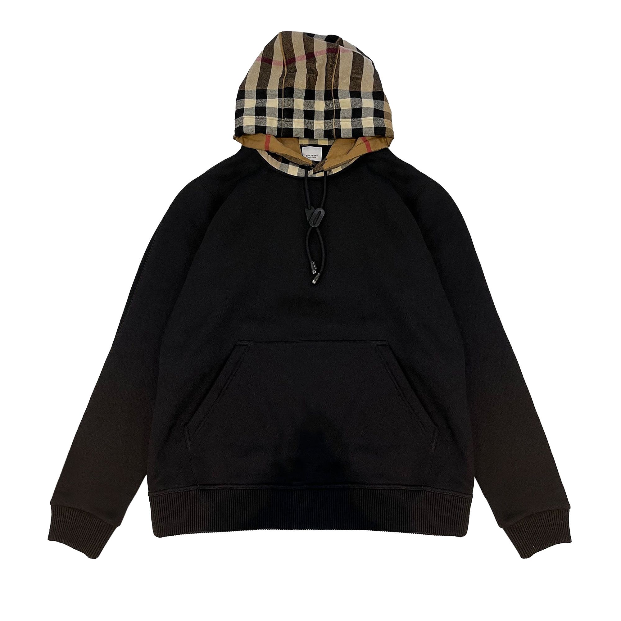 Buy Burberry Hoodie With Check Hood 'Black' - 8045004 | GOAT