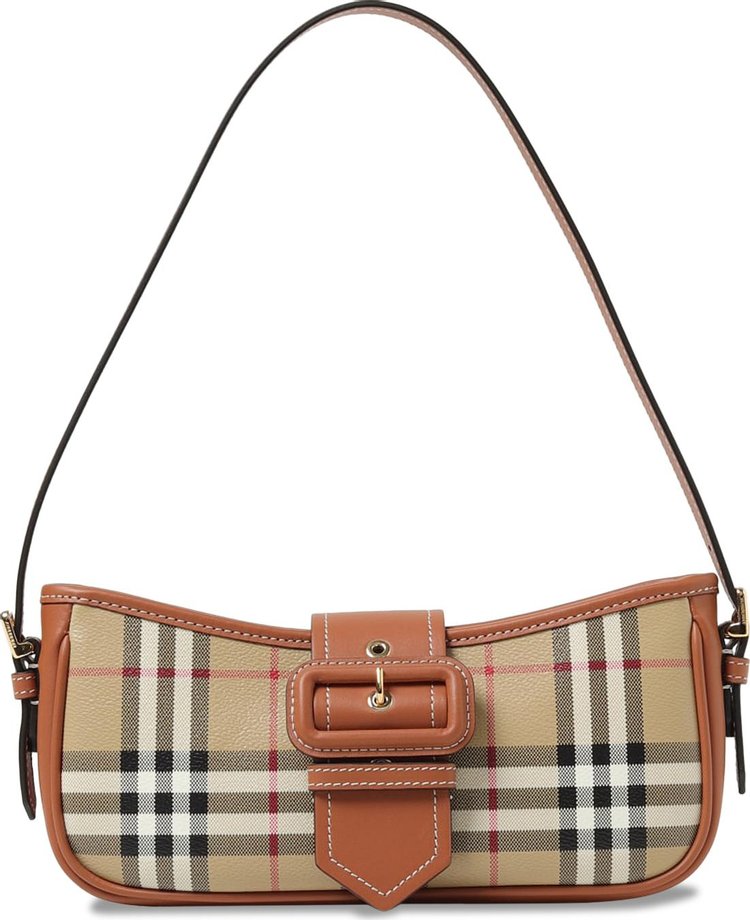 Burberry Sling Checkered Shoulder Bag 'Vintage Check/Briar Brown'