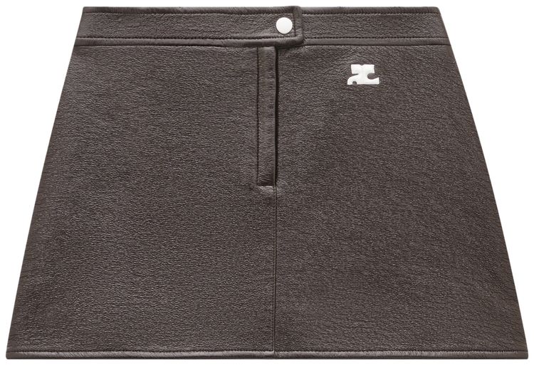 Courreges Reedition Vinyl Mini Skirt Chocolate