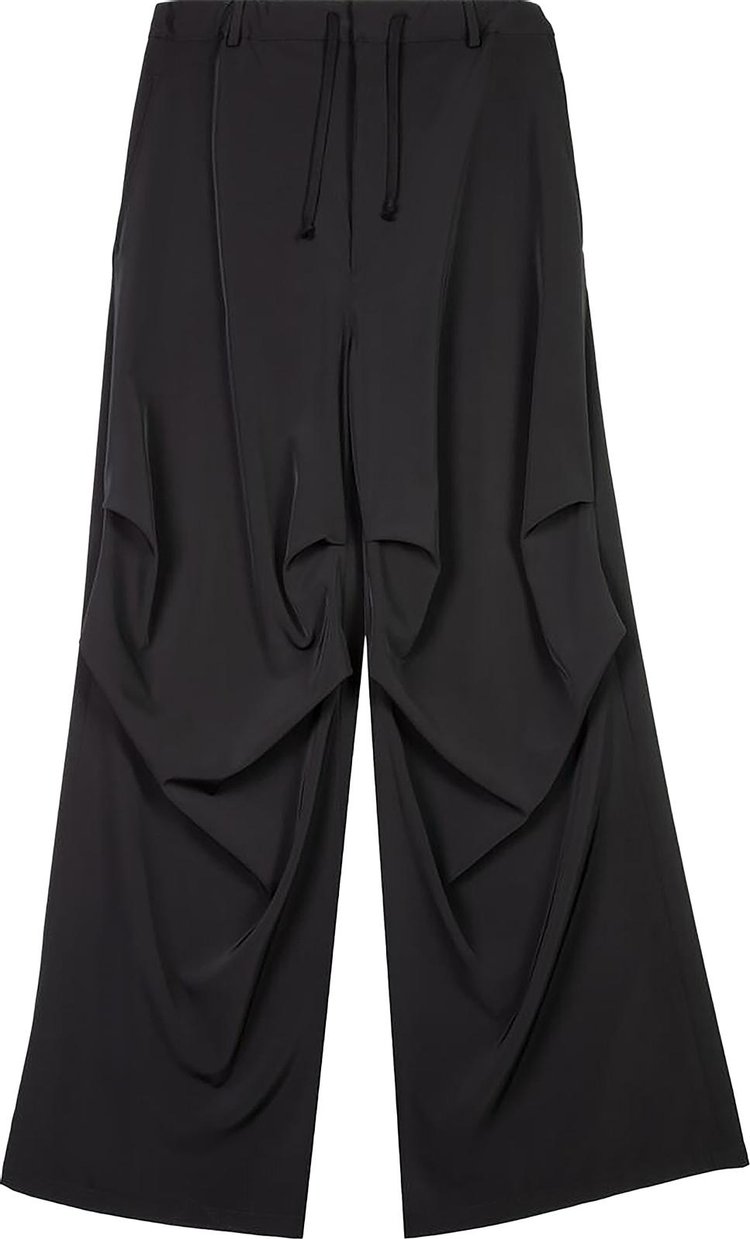 MM6 Maison Margiela Wide Leg Twill Trousers Black