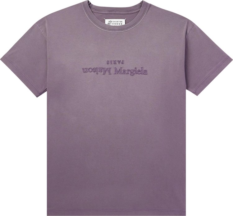 Maison Margiela Jersey Logo T Shirt Aubergine