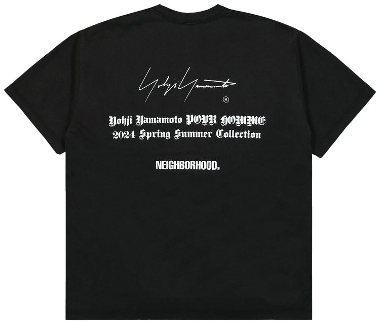 Yohji Yamamoto Pour Homme x Neighborhood PT Short Sleeve T Shirt Black