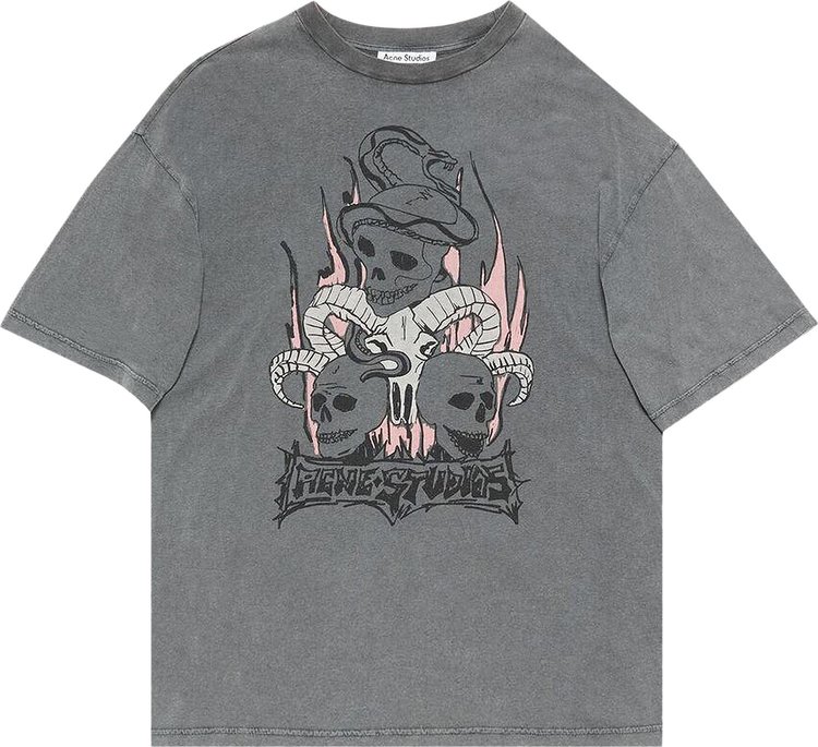 Acne Studios Print T-Shirt 'Faded Black'
