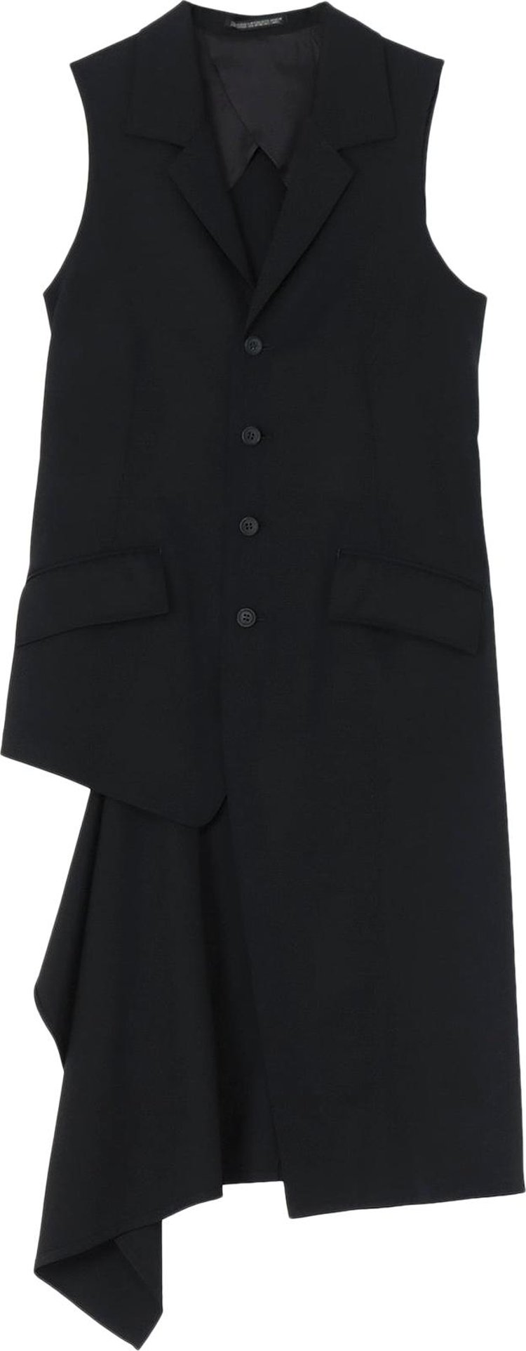 Yohji Yamamoto Sleeveless Long Jacket Black