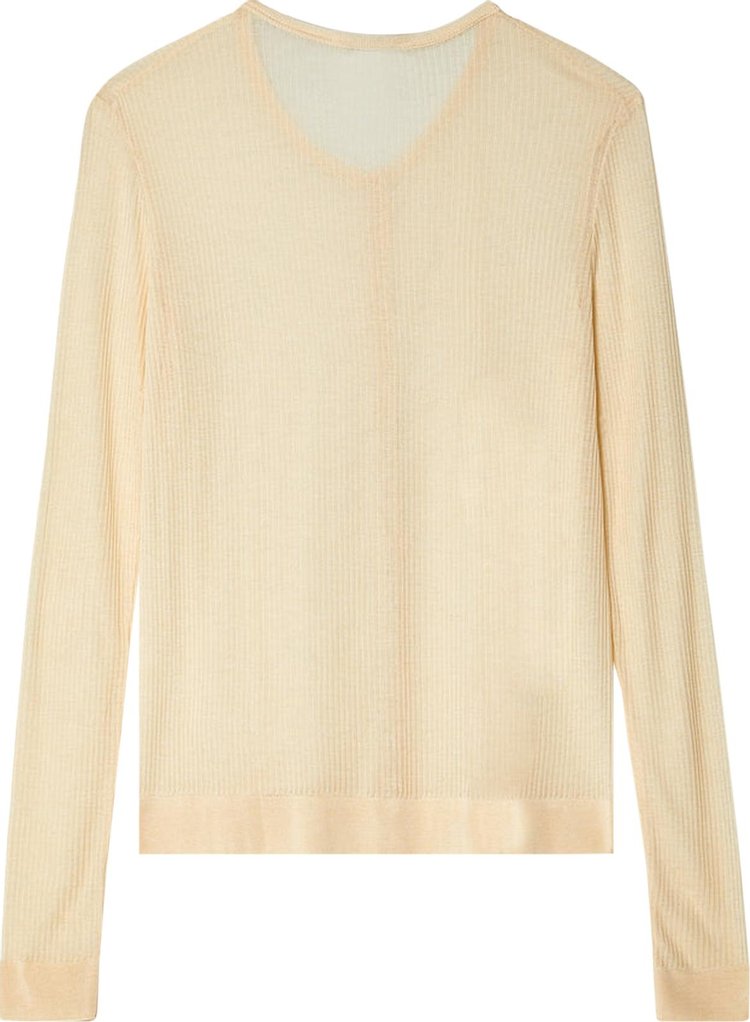 Lemaire Buttons Seamless Rib Top Light Powder