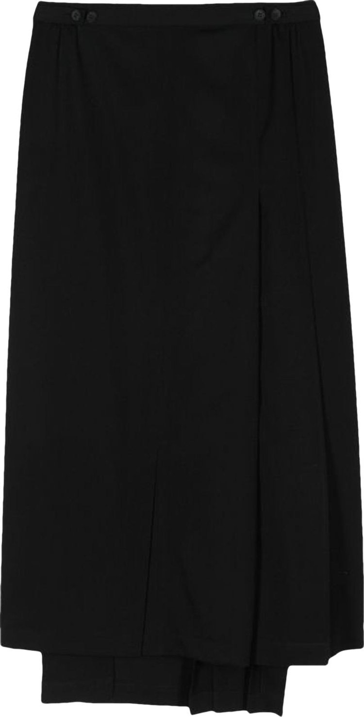 Yohji Yamamoto Pleated Wrap Skirt 'Black'