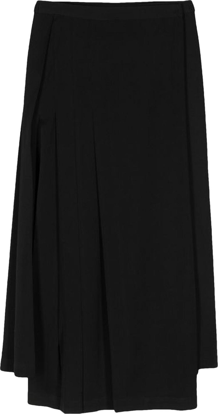 Yohji Yamamoto Pleated Wrap Skirt Black