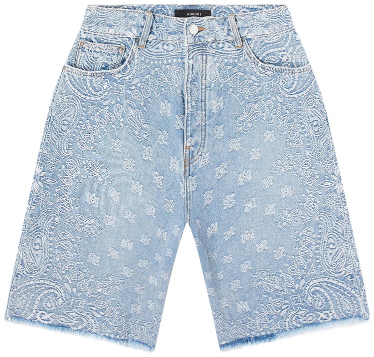 Amiri Bandana Jacquard Skater Short Perfect Indigo