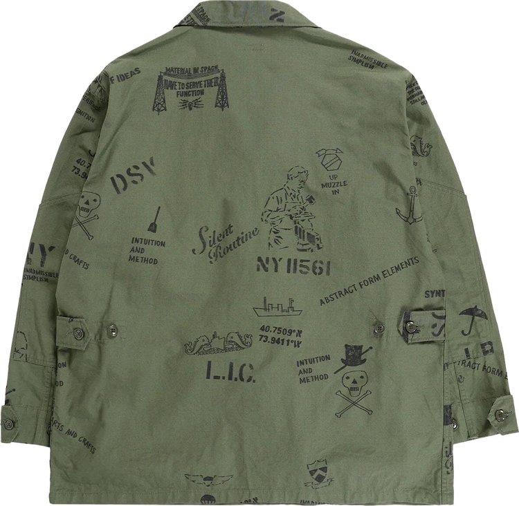 Engineered Garments BDU Jacket KhakiGraffiti Print