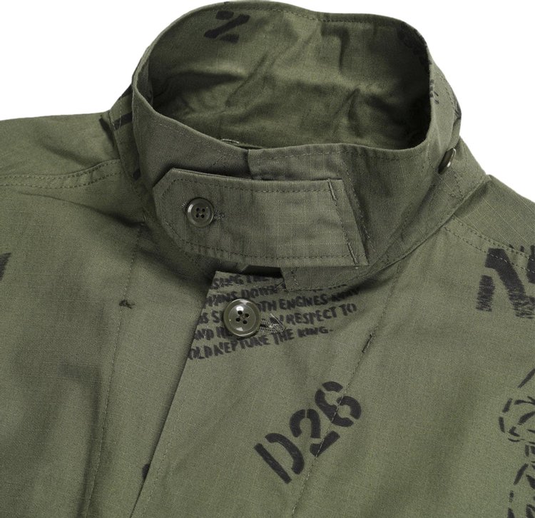 Engineered Garments BDU Jacket KhakiGraffiti Print