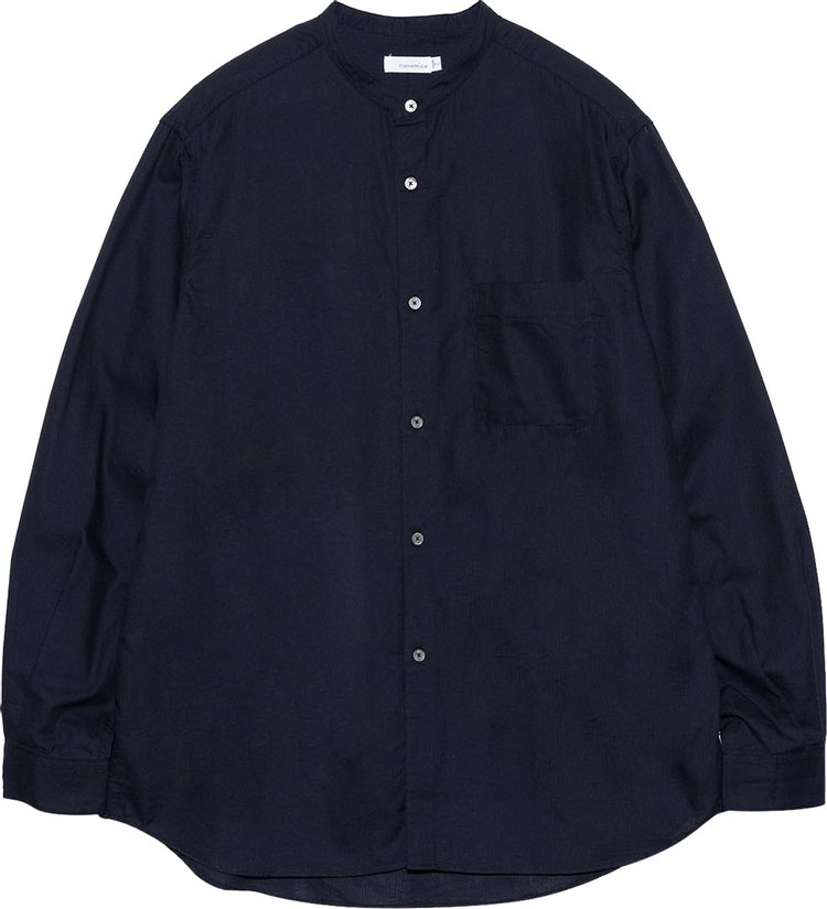 nanamica Band Collar Panama Shirt 'Navy'