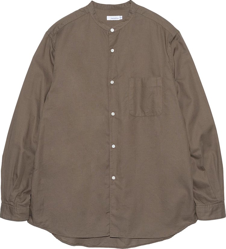 nanamica Band Collar Panama Shirt Taupe