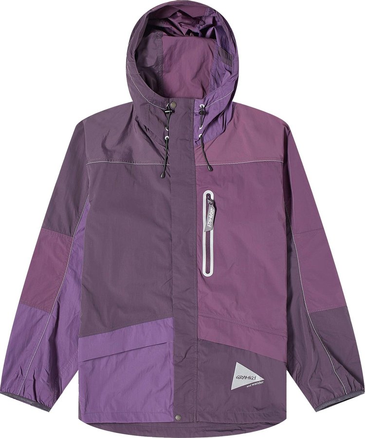 Gramicci x And Wander Patchwork Wind Hoodie 'Multicolor/Purple'
