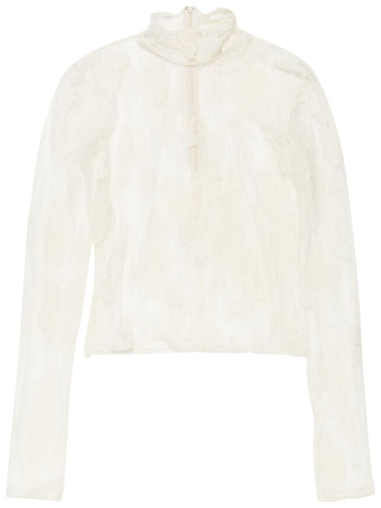 Acne Studios Floral See Through Top Off White