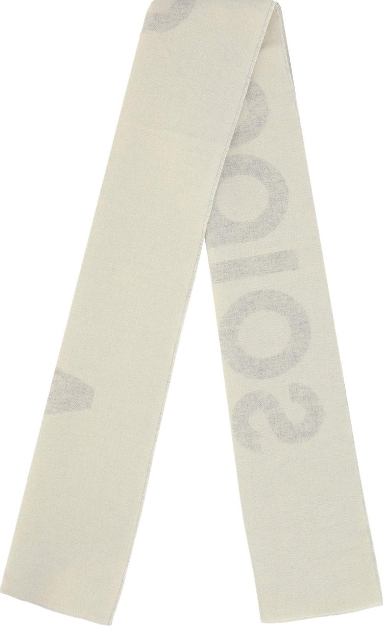 Acne Studios Logo Jacquard Scarf WhiteLight Grey