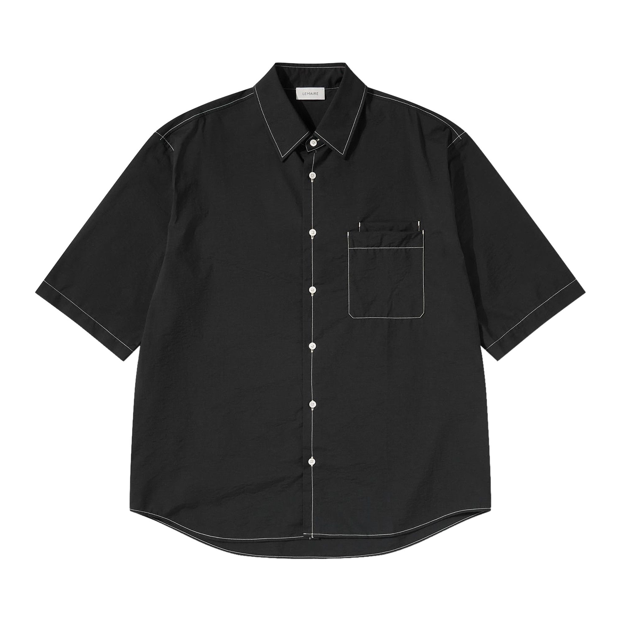 Buy Lemaire Double Pocket Short-Sleeve Shirt 'Black' - SH1079