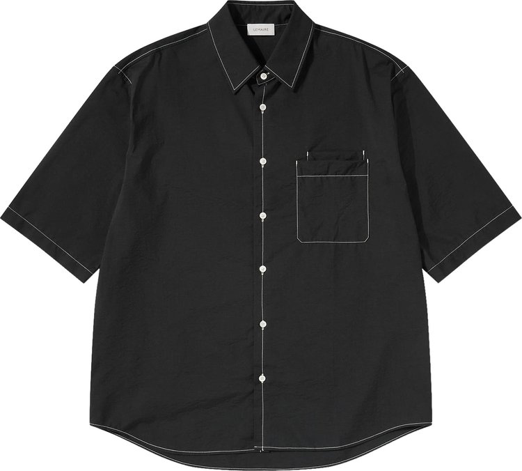 Lemaire Double Pocket Short-Sleeve Shirt 'Black'