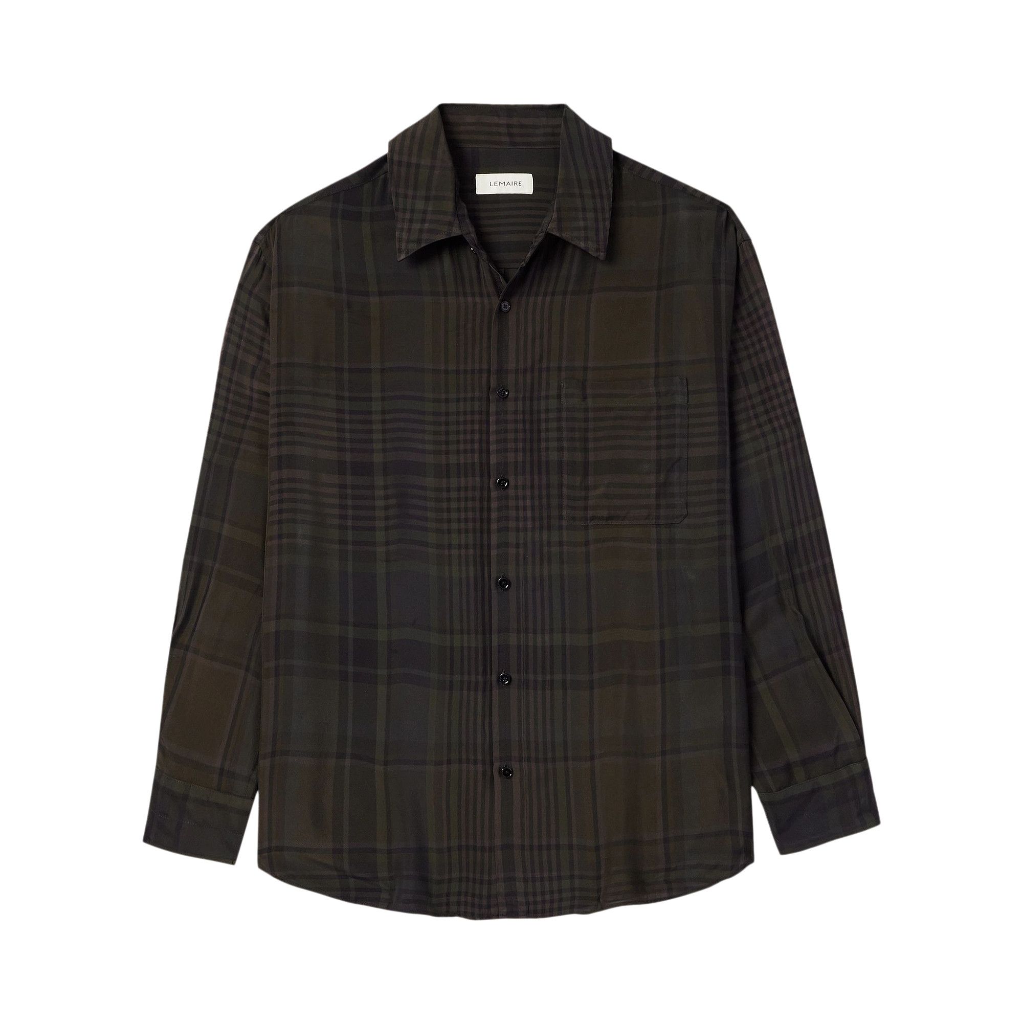 Buy Lemaire Regular Shirt 'Dark Brown/Marine' - SH1095 LF1250