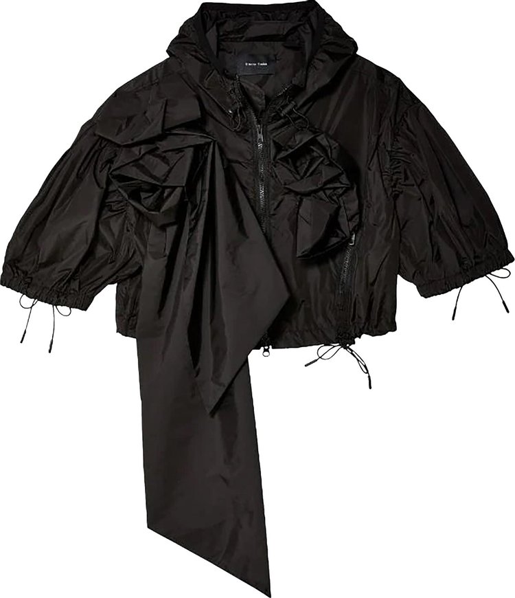 Simone Rocha Pressed Rose Cropped Puff Sleeve Jacket 'Black'