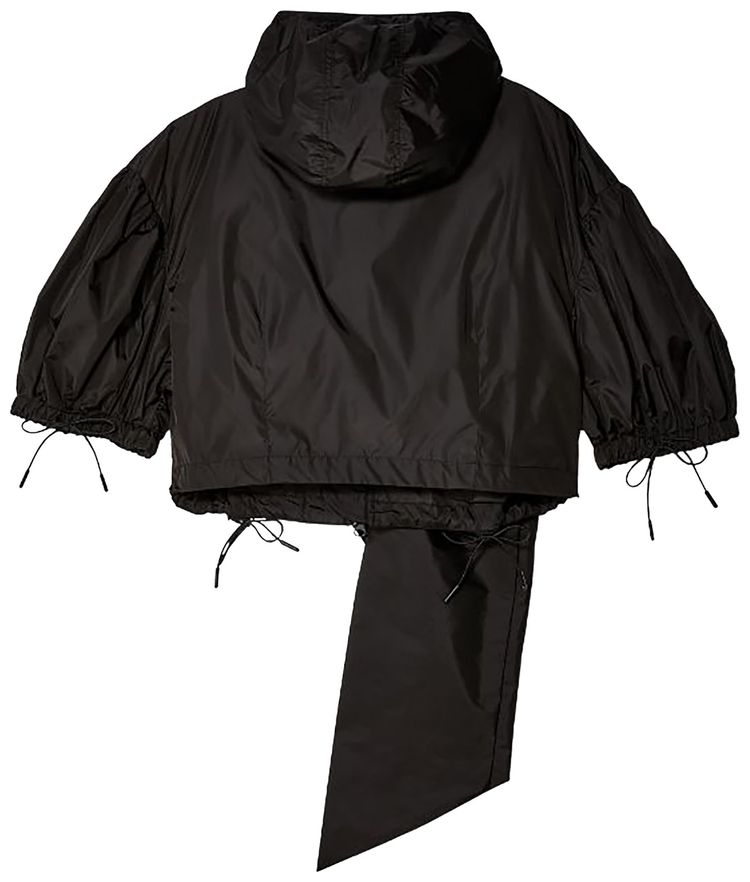 Simone Rocha Pressed Rose Cropped Puff Sleeve Jacket Black