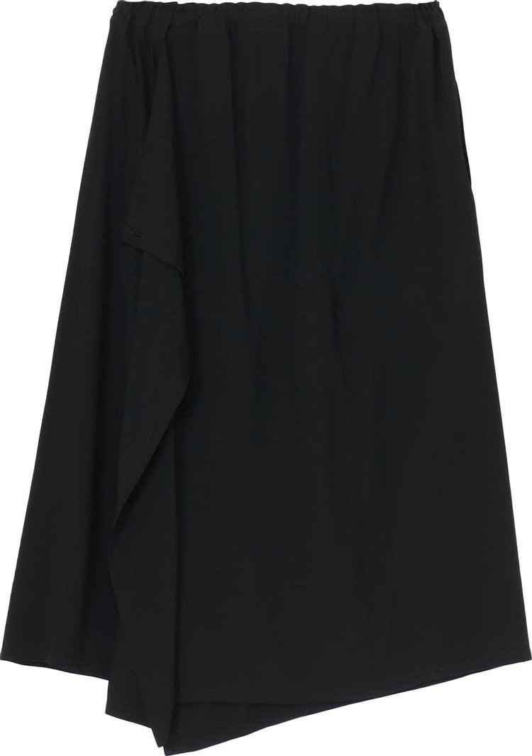 Ys Rayon Mid Length Skirt Black