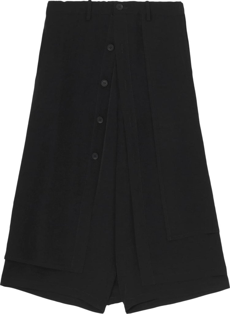 Yohji Yamamoto Front Button Wrap Pants 'Black'