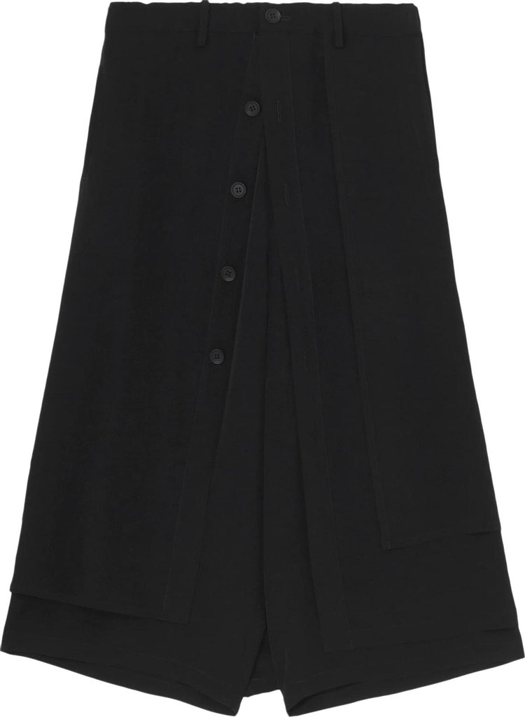 Yohji Yamamoto Front Button Wrap Pants Black