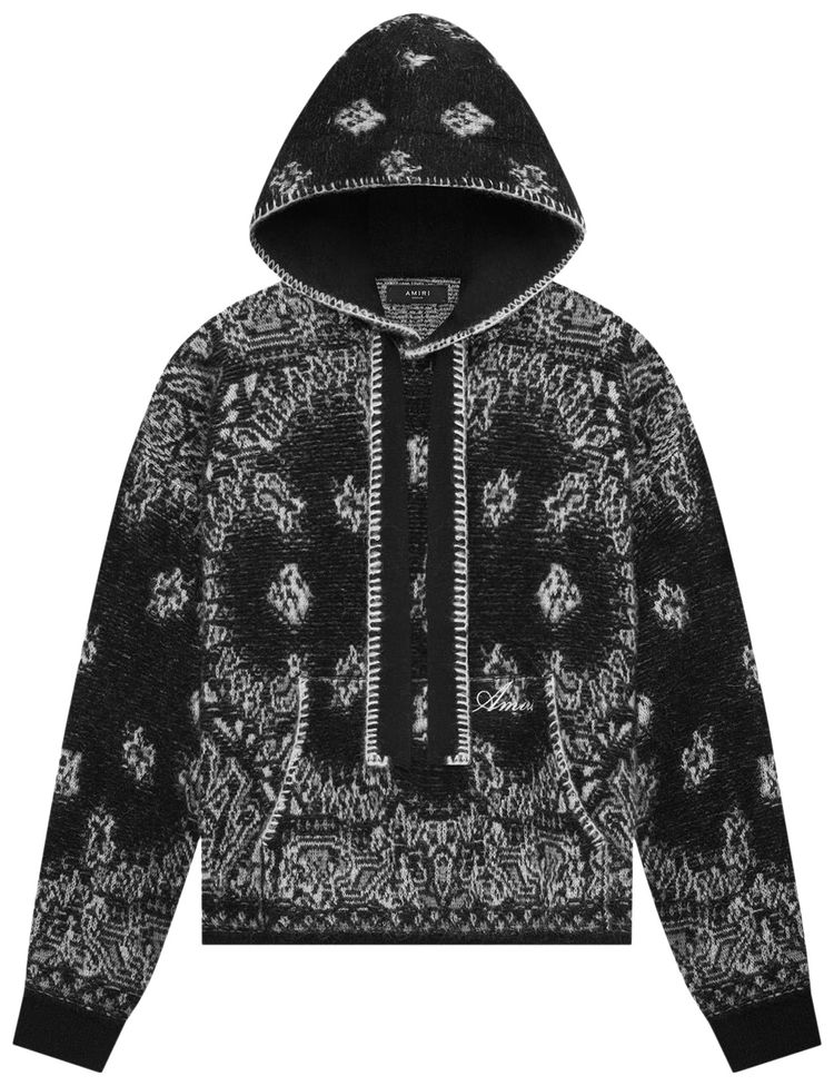 Amiri Bandana Hoodie Black
