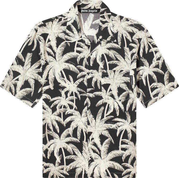 Palm Angels Palms All Over Shirt 'Black/Off White'