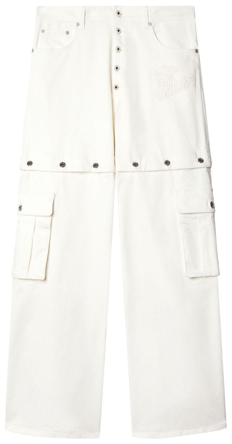 Off White 90s Mid Rise Straight Leg Jeans White