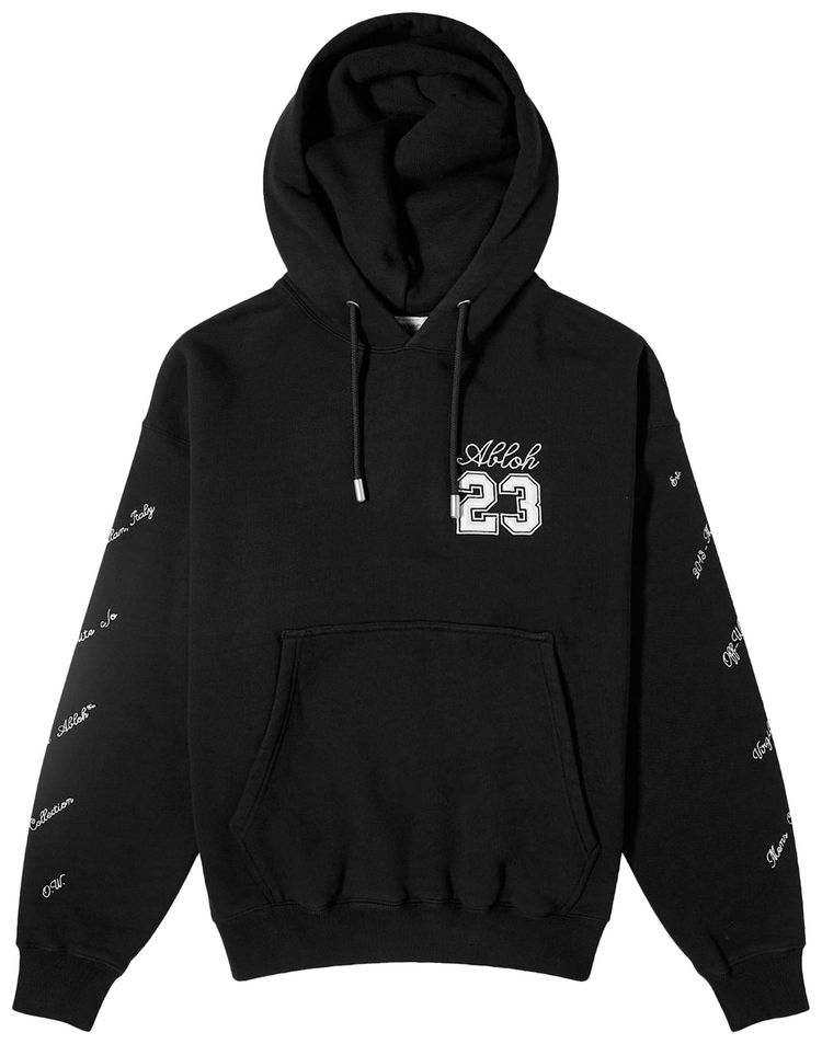 Off White 23 Logo Skate Hoodie BlackWhite