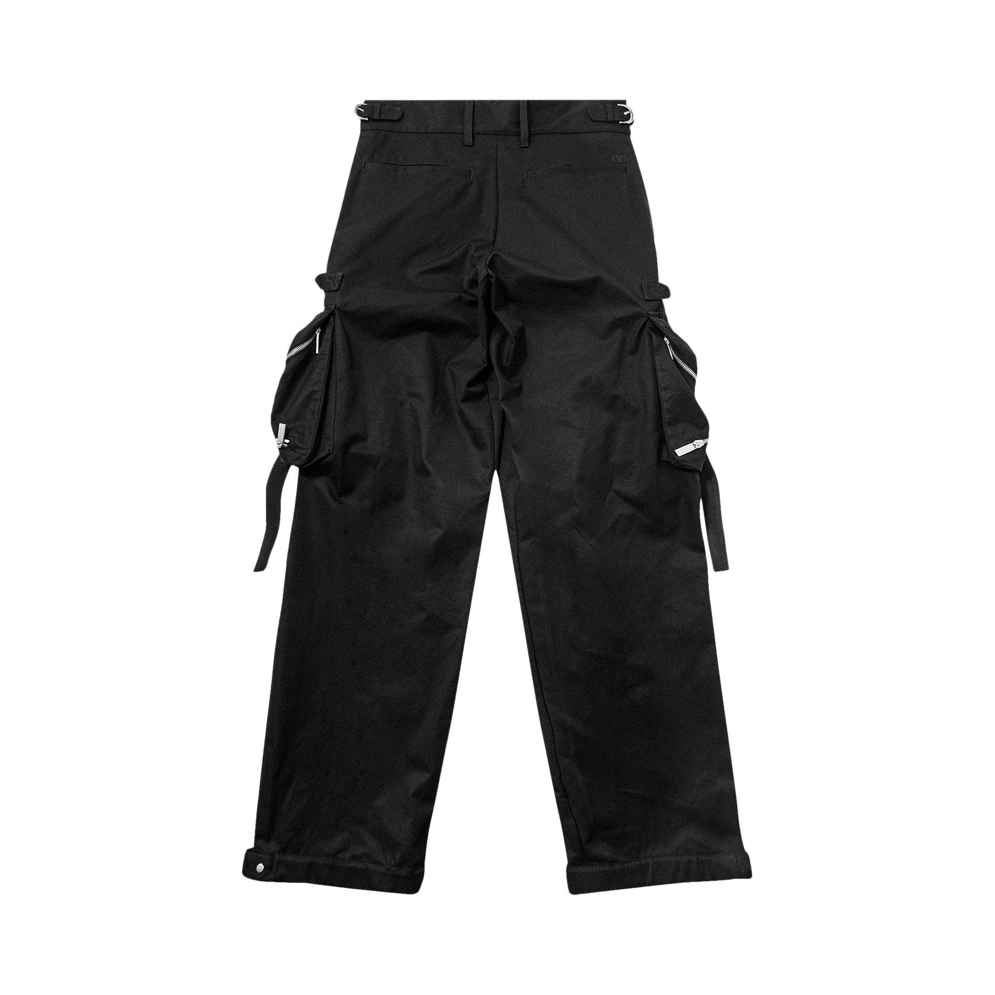 パンツ OFF-WHITE BLACK VIRGIN WOOL BLEND CARGO ZIPPED PANTS Off-White BLACK VIRGIN WOOL BLEND CARGO ZIPPED PANTS