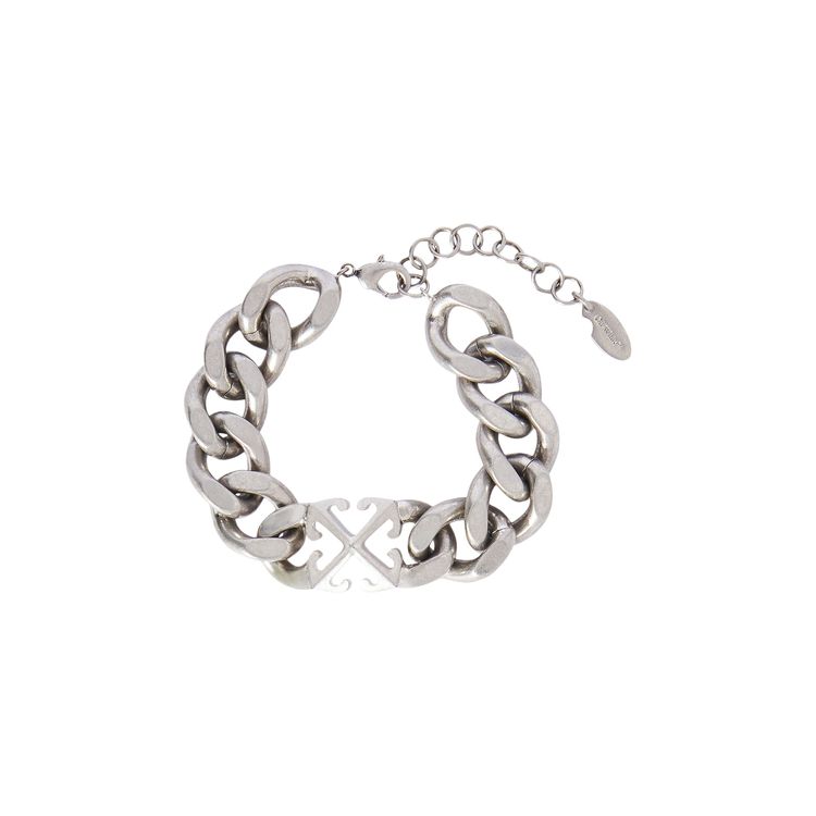 Off White Arrow Chain Bracelet Silver
