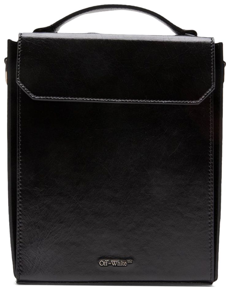 Off White Vintage Leather Box Bag BlackWhite