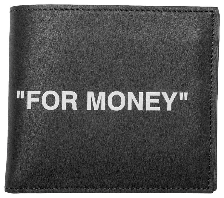 Off White Quote Bifold Wallet BlackWhite