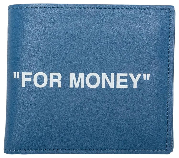 Off White Quote Bifold Wallet BlueWhite