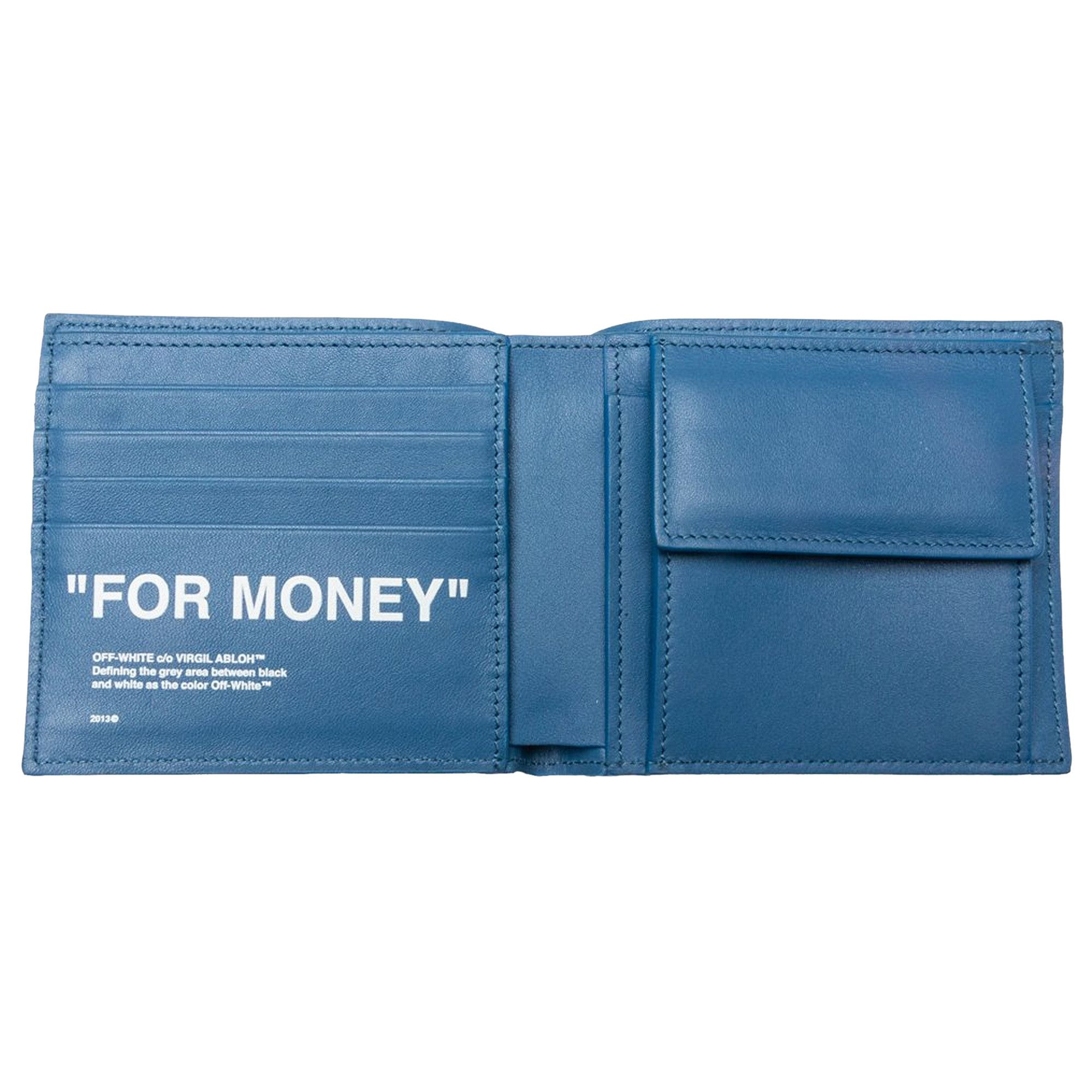 Buy Off-White Quote Bifold Wallet 'Blue/White