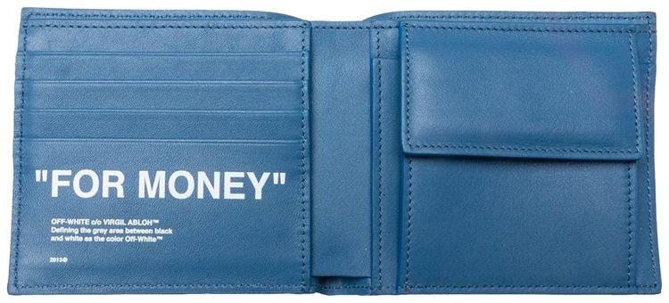 Off White Quote Bifold Wallet BlueWhite