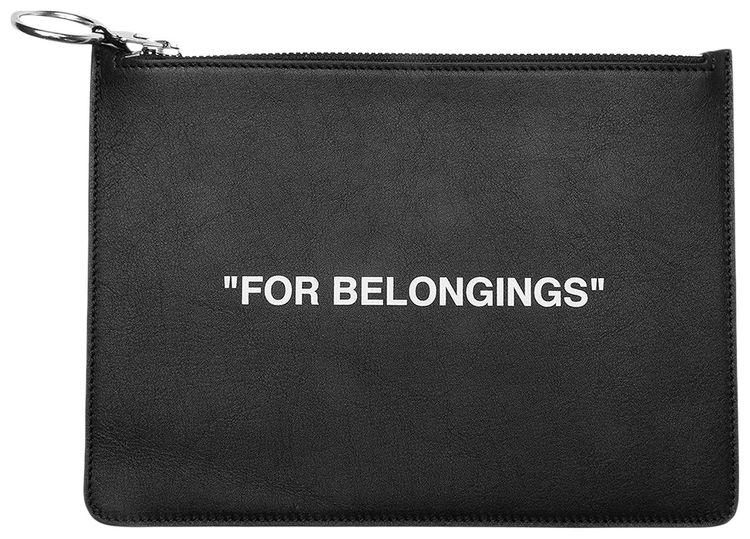 Off White Quote Pouch BlackWhite