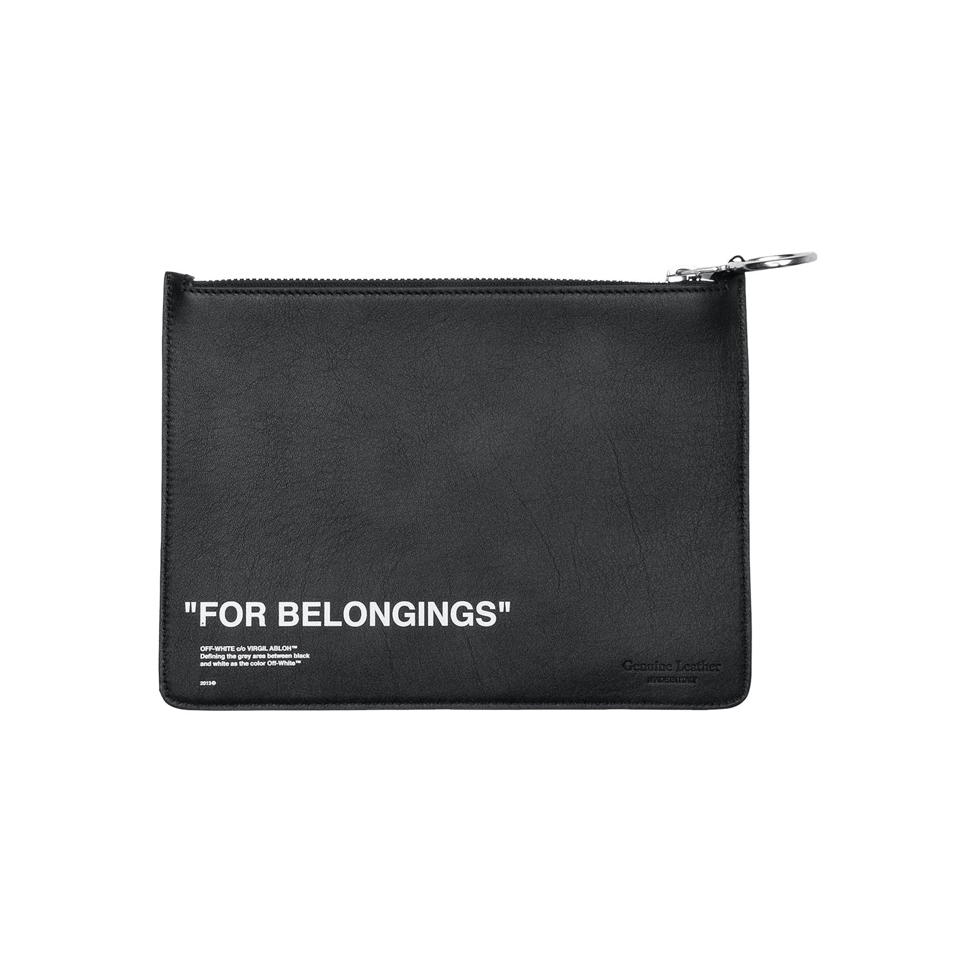 Buy Off White Quote Pouch Black White OMNF010F20LEA0011001 GOAT