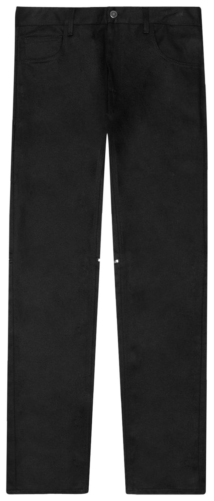 Raf Simons Slim Fit Zippers At Knee Denim Pants Black