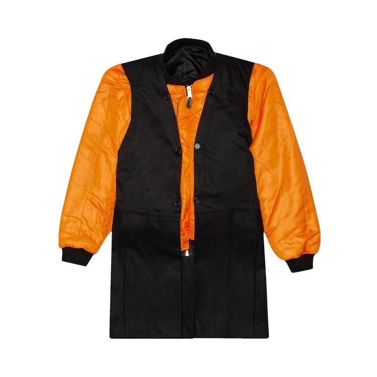 Raf Simons Nylon Patched With Wool Elongation Bomber Black