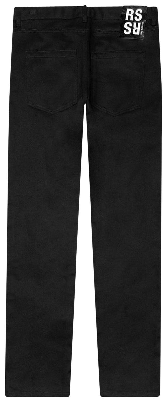 Raf Simons Slim Fit Denim Pants With Jersey Kneepatches Black