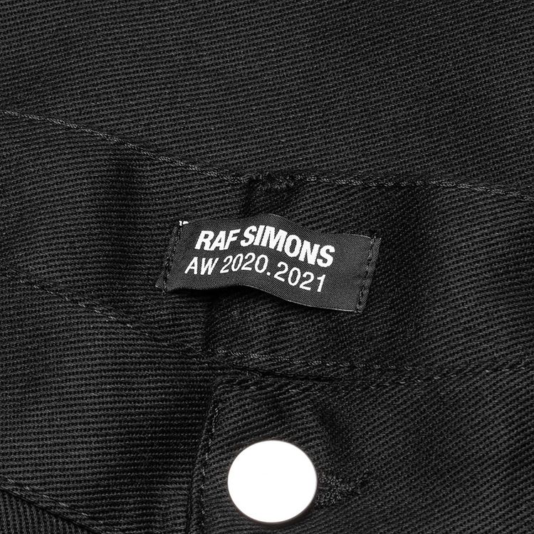 Raf Simons Slim Fit Denim Pants With Jersey Kneepatches Black