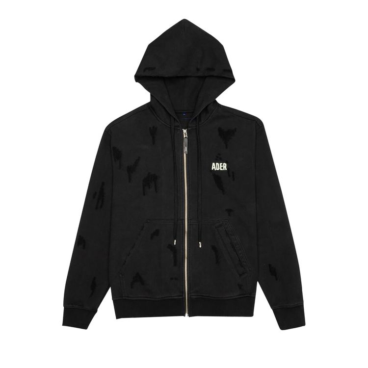 Ader Error Mask Zip Up Hoodie Black