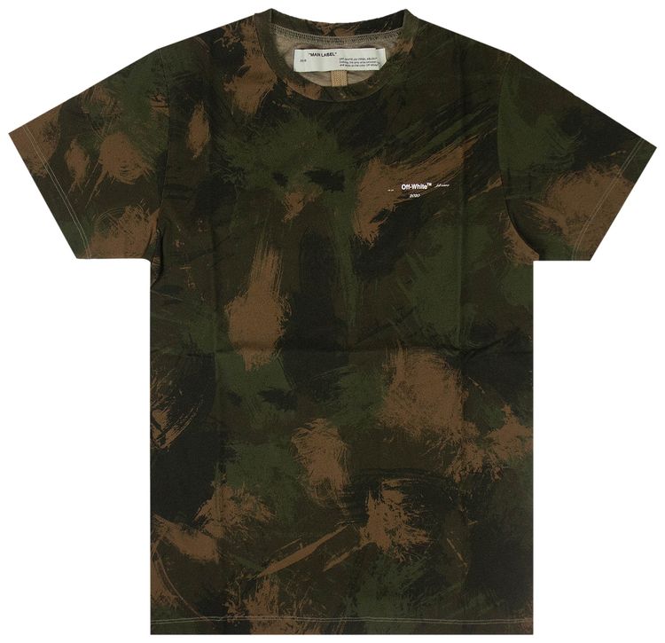 Off White Paintbrush Camou Short Sleeve Slim Tee All Over Print