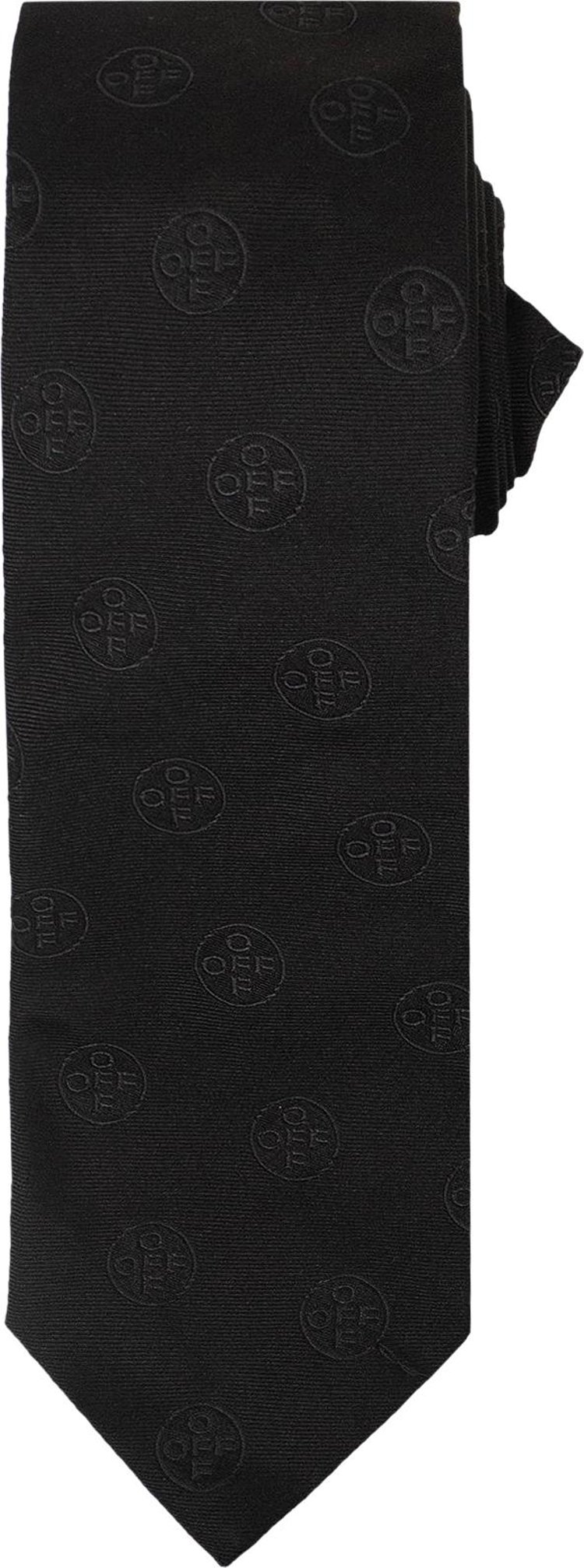 Off-White Logo Print Neck Tie 'Black/Black'