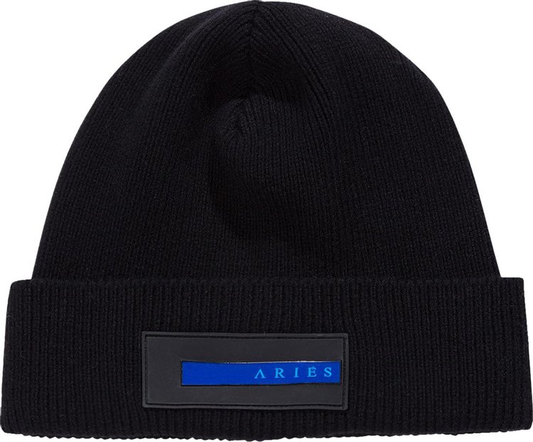 Aries Rubber Patch Beanie Black