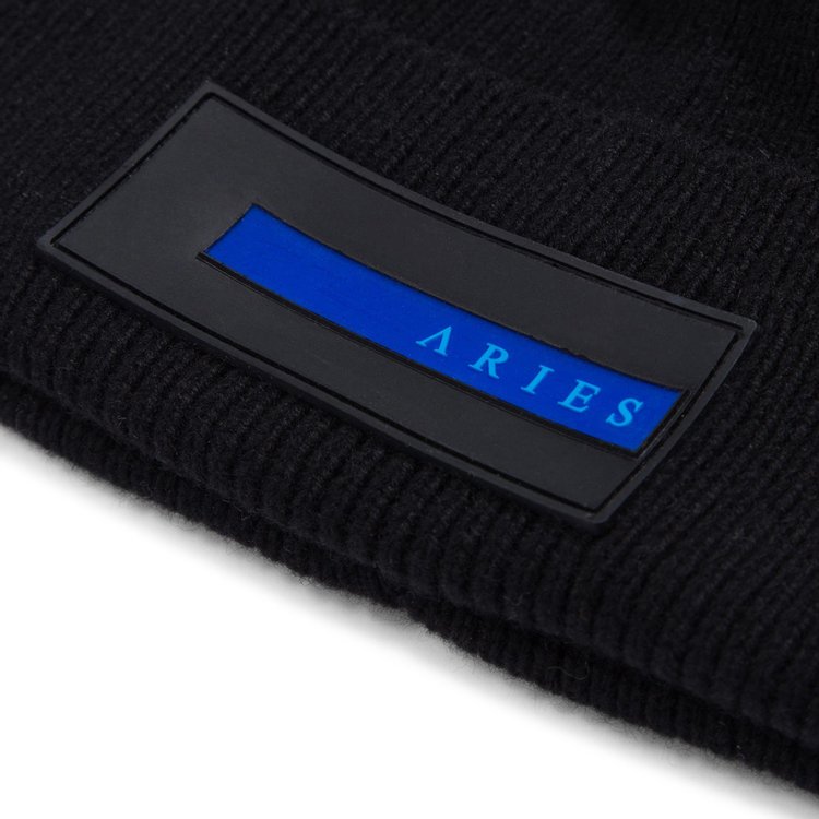 Aries Rubber Patch Beanie Black